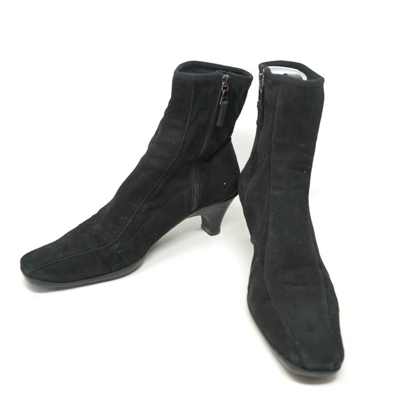 PRADA Italy Black Tessuto Fabric Ankle Booties Side Zip Logo Size 38 / 7.5 - Picture 4 of 10